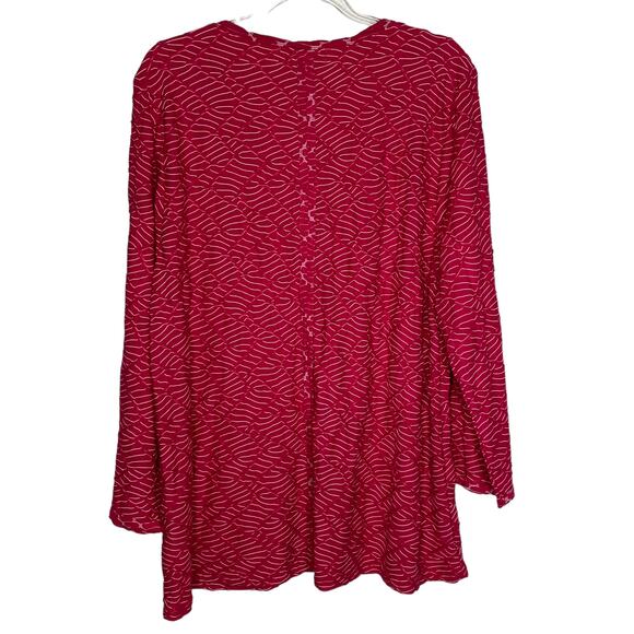 Habitat Clothes to Live In Womens Size Large Pink Top V Neck Textured Pocket - Picture 6 of 10